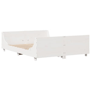 Letto senza Materasso Bianco 140x190 cm Legno Massello di Pino 3302286