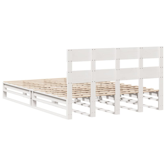 Letto senza Materasso Bianco 140x200 cm Legno Massello di Pino 3302295