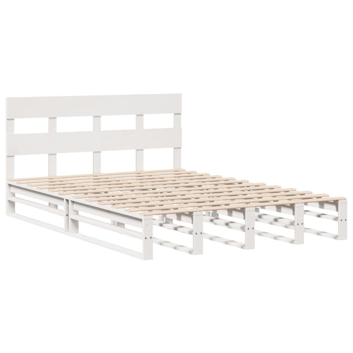 Letto senza Materasso Bianco 120x190 cm Legno Massello di Pino 3302310