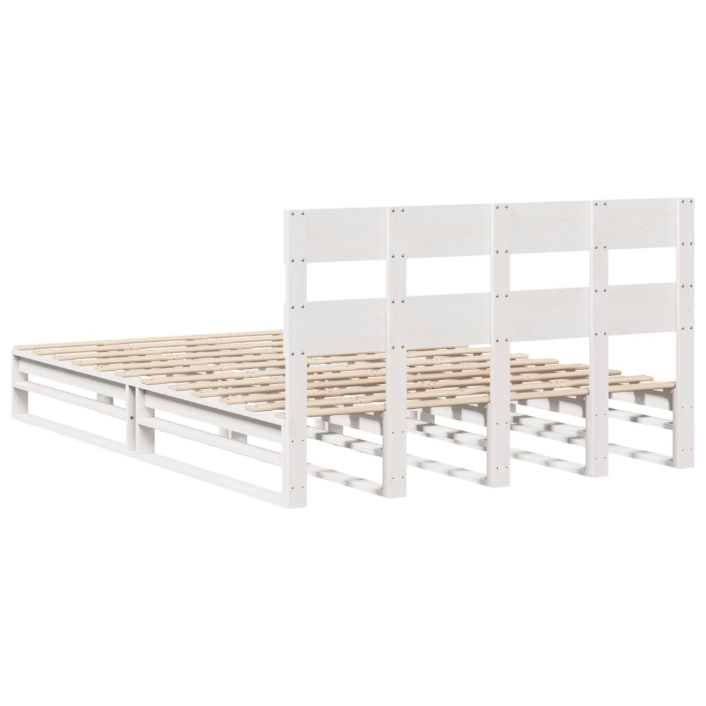 Letto senza Materasso Bianco 120x190 cm Legno Massello di Pino 3302310