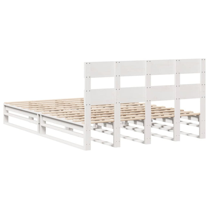 Letto senza Materasso Bianco 120x190 cm Legno Massello di Pino 3302310