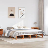 Letto senza Materasso Marrone Cera 200x200 cm in Legno di Pino 3302323