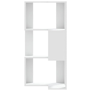 Libreria Angolare 3Ripiani Bianca 50x50x102cm Legno Multistrato 852591