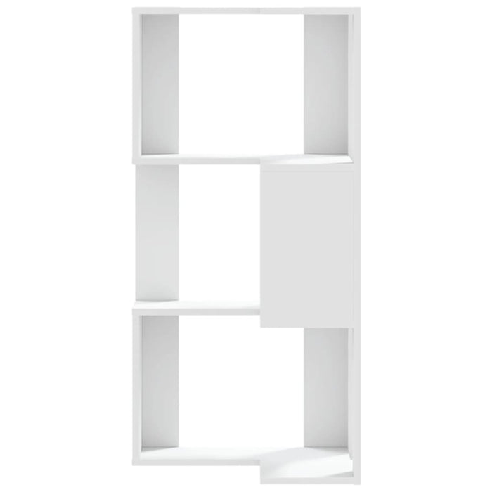 Libreria Angolare 3Ripiani Bianca 50x50x102cm Legno Multistrato 852591