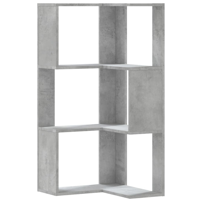 Libreria Angolare 3 Ripiani Grigio Cemento 50x50x102 cm Legno 852594