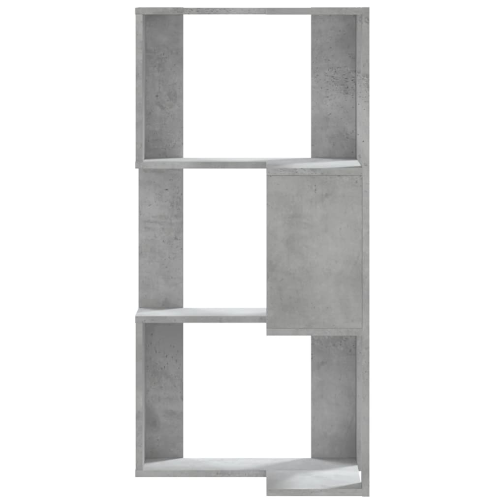 Libreria Angolare 3 Ripiani Grigio Cemento 50x50x102 cm Legno 852594