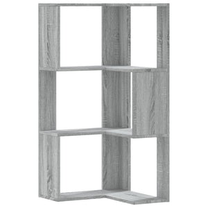 Libreria Angolare 3 Ripiani Grigio Sonoma 50x50x102 cm Legno 852596