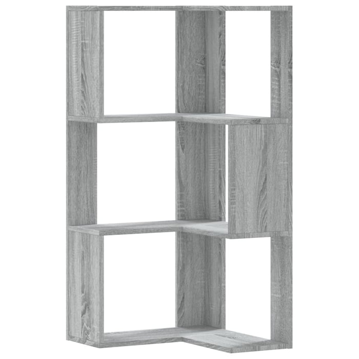 Libreria Angolare 3 Ripiani Grigio Sonoma 50x50x102 cm Legno 852596