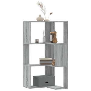 Libreria Angolare 3 Ripiani Grigio Sonoma 50x50x102 cm Legno 852596