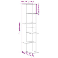 Scaffale Angolare Muro Legno Antico 36,5x36,5x140cm Multistrato 852634