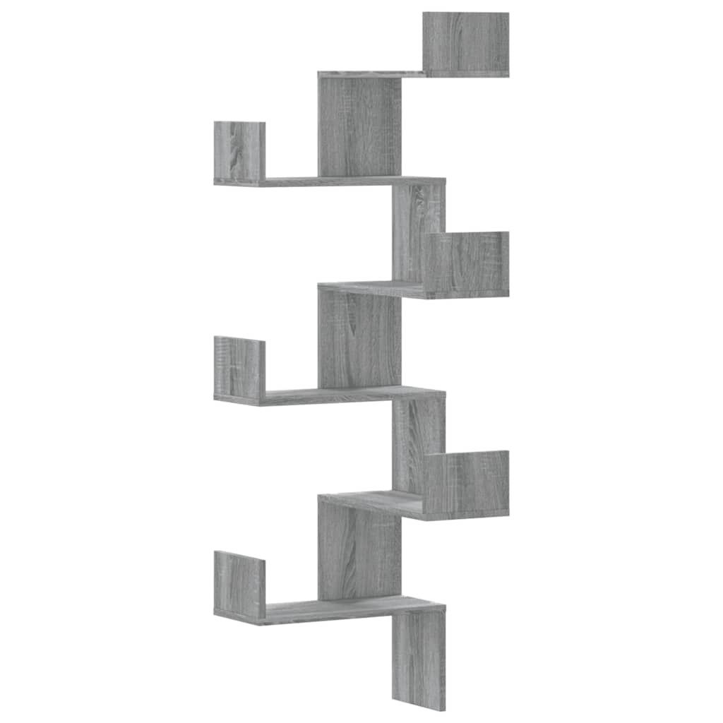 Scaffale Angolare Muro Grigio Sonoma 45x45x147 cm Multistrato 852641