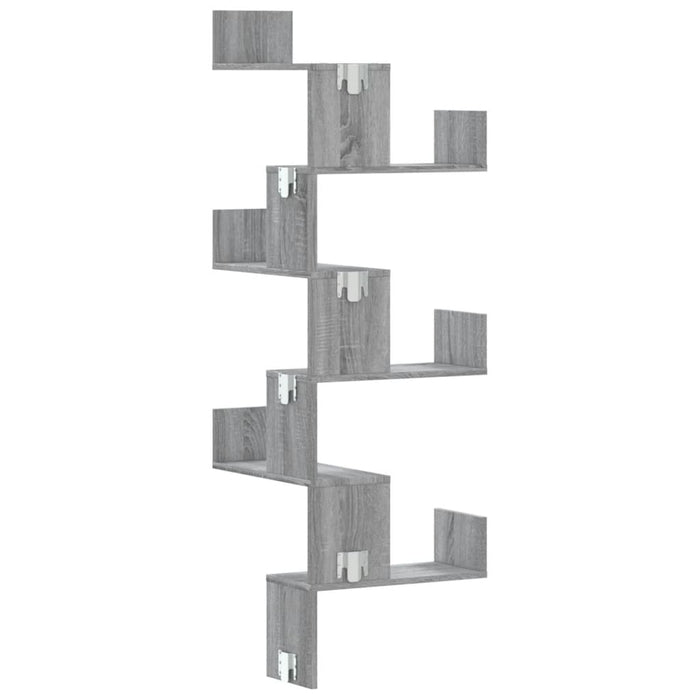 Scaffale Angolare Muro Grigio Sonoma 45x45x147 cm Multistrato 852641