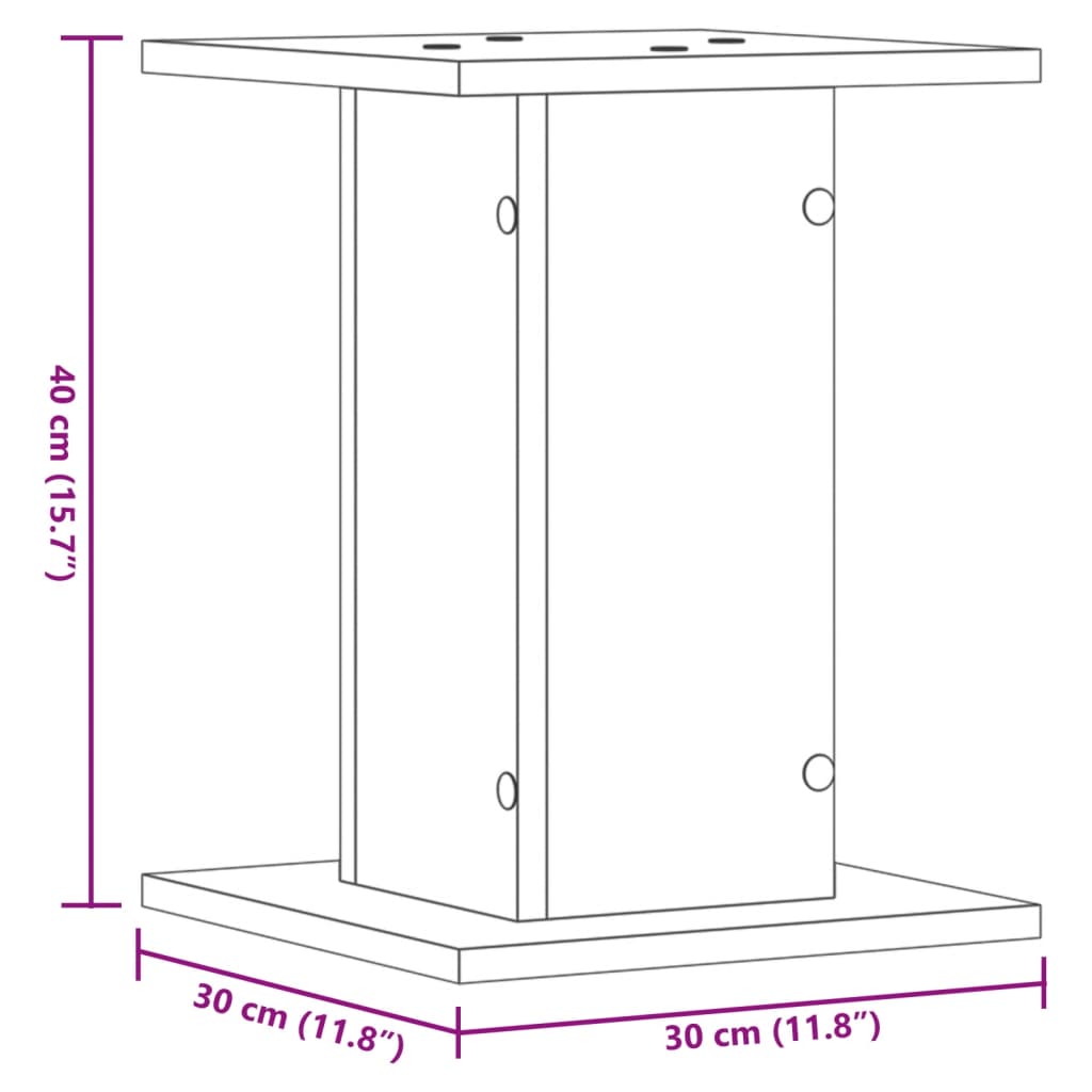 Supporti Altoparlanti 2 pz Bianchi 30x30x40cm Legno Multistrato 852645