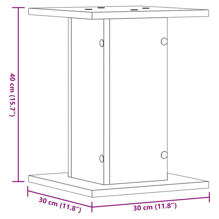 Supporti Altoparlanti 2 pz Neri 30x30x40cm in Legno Multistrato 852646