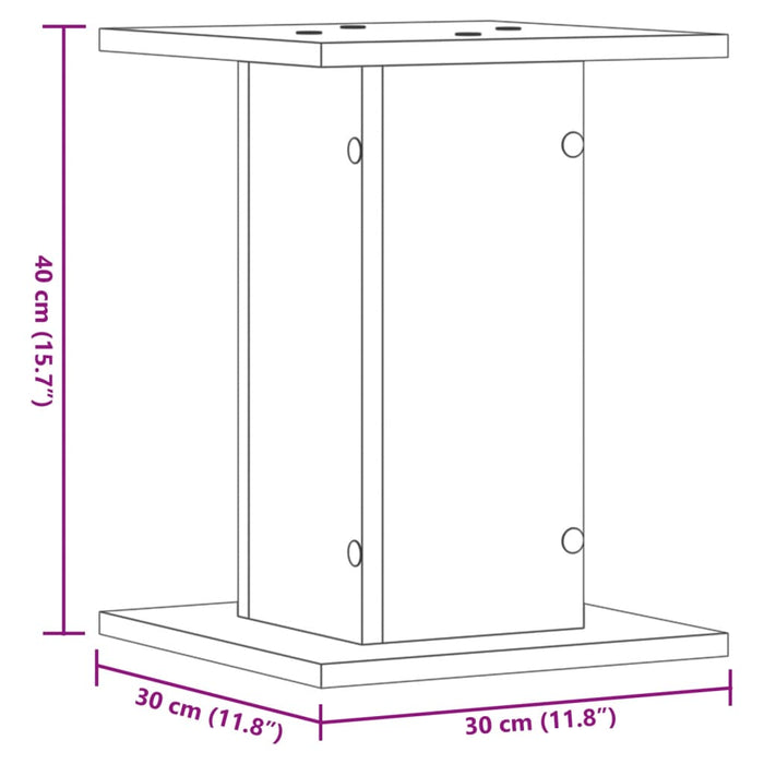 Supporti Altoparlanti 2 pz Rovere 30x30x40 cm in Multistrato 852653