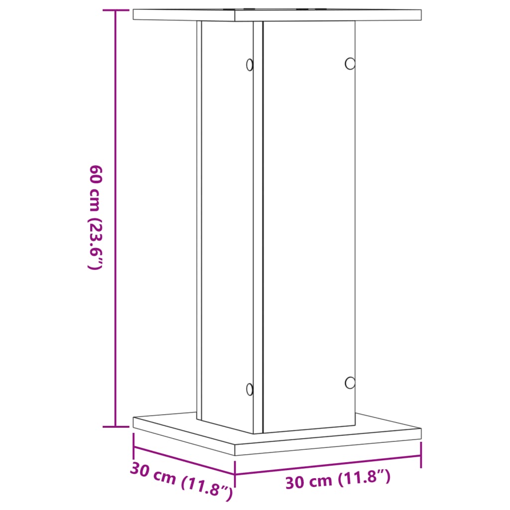 Supporti Altoparlanti 2 pz Grigio 30x30x40 cm in Multistrato 852659