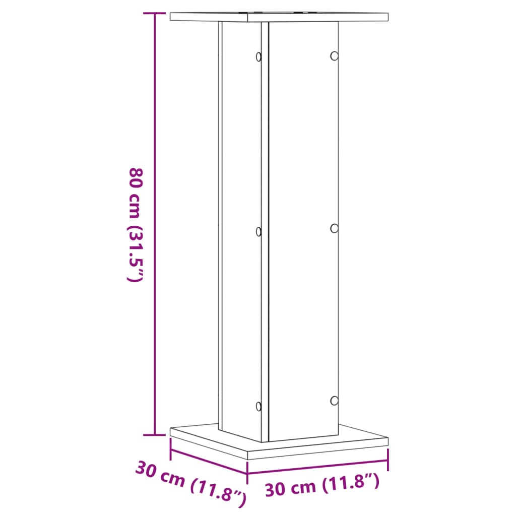 Supporti Altoparlanti 2 pz Bianchi 30x30x80cm Legno Multistrato 852663