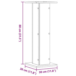 Supporti Altoparlanti 2 pz Grigio 30x30x80 cm in Multistrato 852668