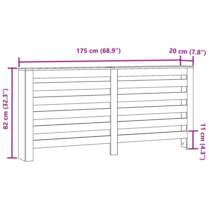 Copertura Termosifone Sonoma 175x20x82 cm in Legno Multistrato 852713