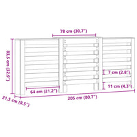 Copertura Termosifone Bianca 205x21,5x83,5 cm Legno Multistrato 852717