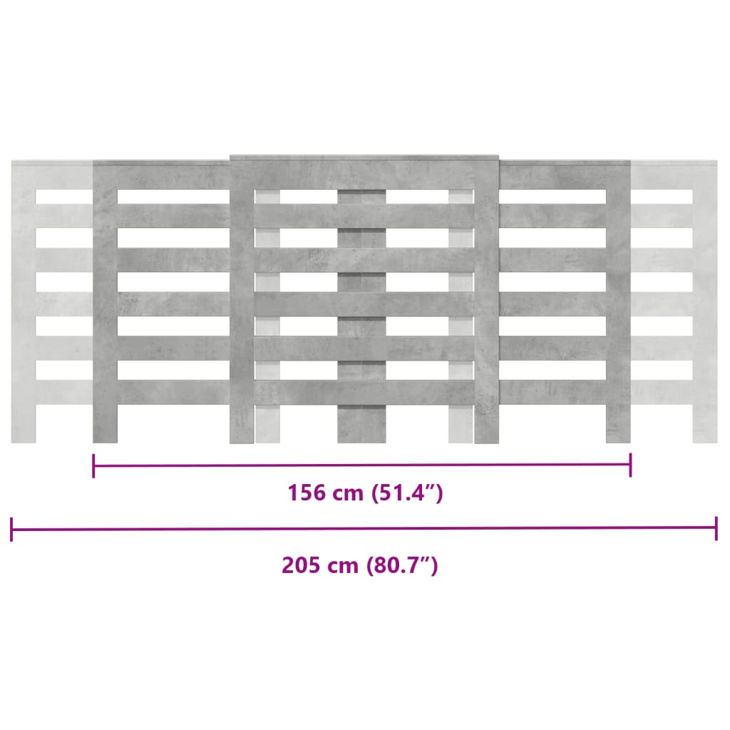 Copertura Termosifone Grigio Cemento 205x21,5x83,5 Multistrato 852720