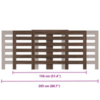 Copertura Termosifone Rovere Marrone 205x21,5x83,5 Multistrato 852723