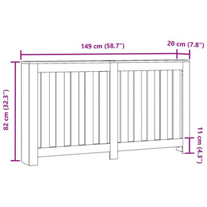 Copertura Termosifone Bianca 149x20x82 cm Legno Multistrato 852744