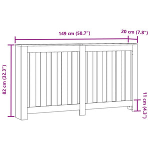 Copertura Termosifone Rovere Sonoma 149x20x82 Legno Multistrato 852746