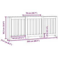 Copertura Termosifone Bianca 205x21,5x83,5 cm Legno Multistrato 852762