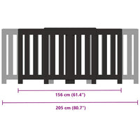 Copertura Termosifone Nera 205x21,5x83,5 cm Legno Multistrato 852763