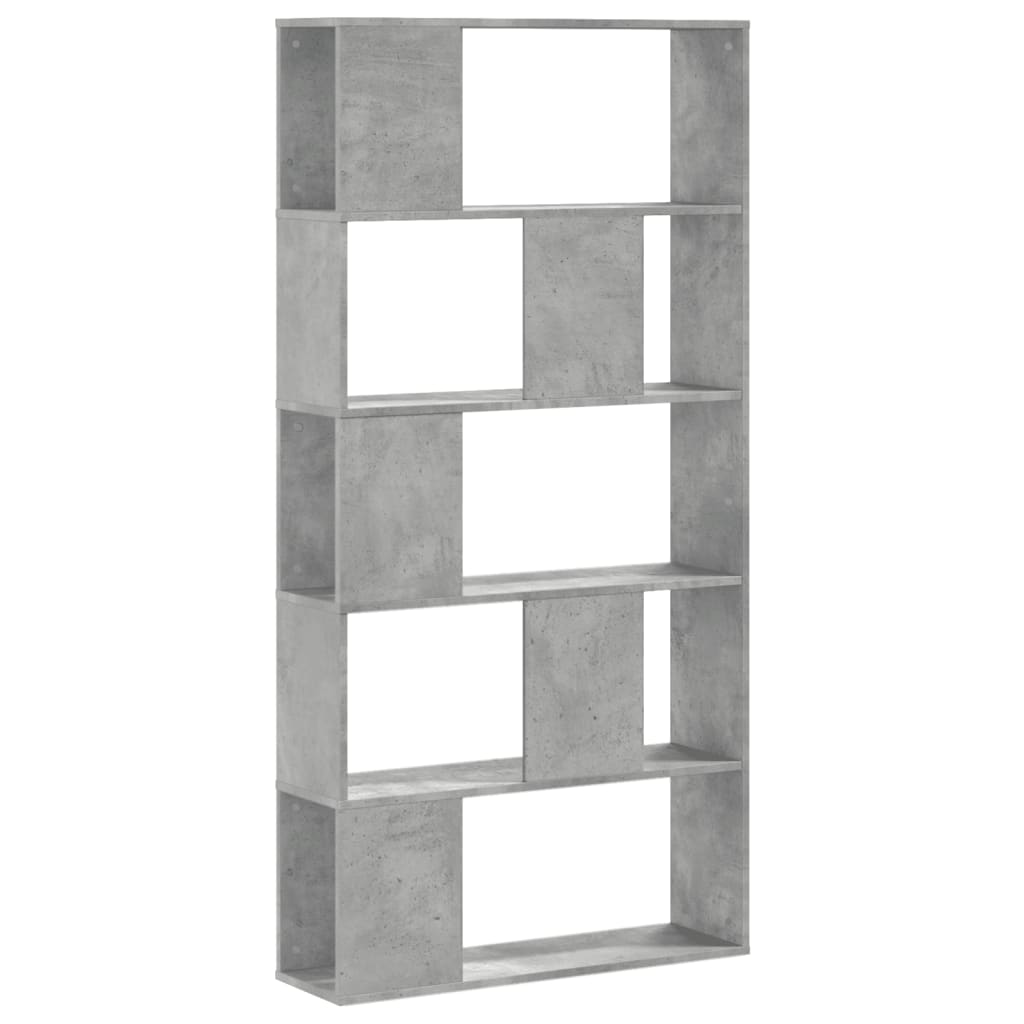 Libreria 5 Ripiani Grigio Cemento 80,5x23,5x162,5cm Multistrato 852774