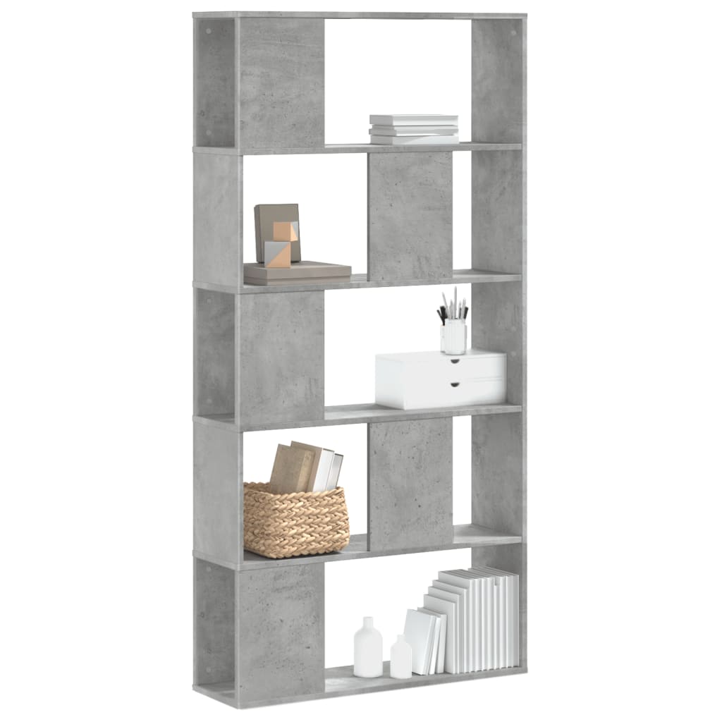 Libreria 5 Ripiani Grigio Cemento 80,5x23,5x162,5cm Multistrato 852774