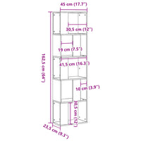 Libreria 5 Ripiani Legno Vecchio 45x23,5x162,5cm Multistrato 852787