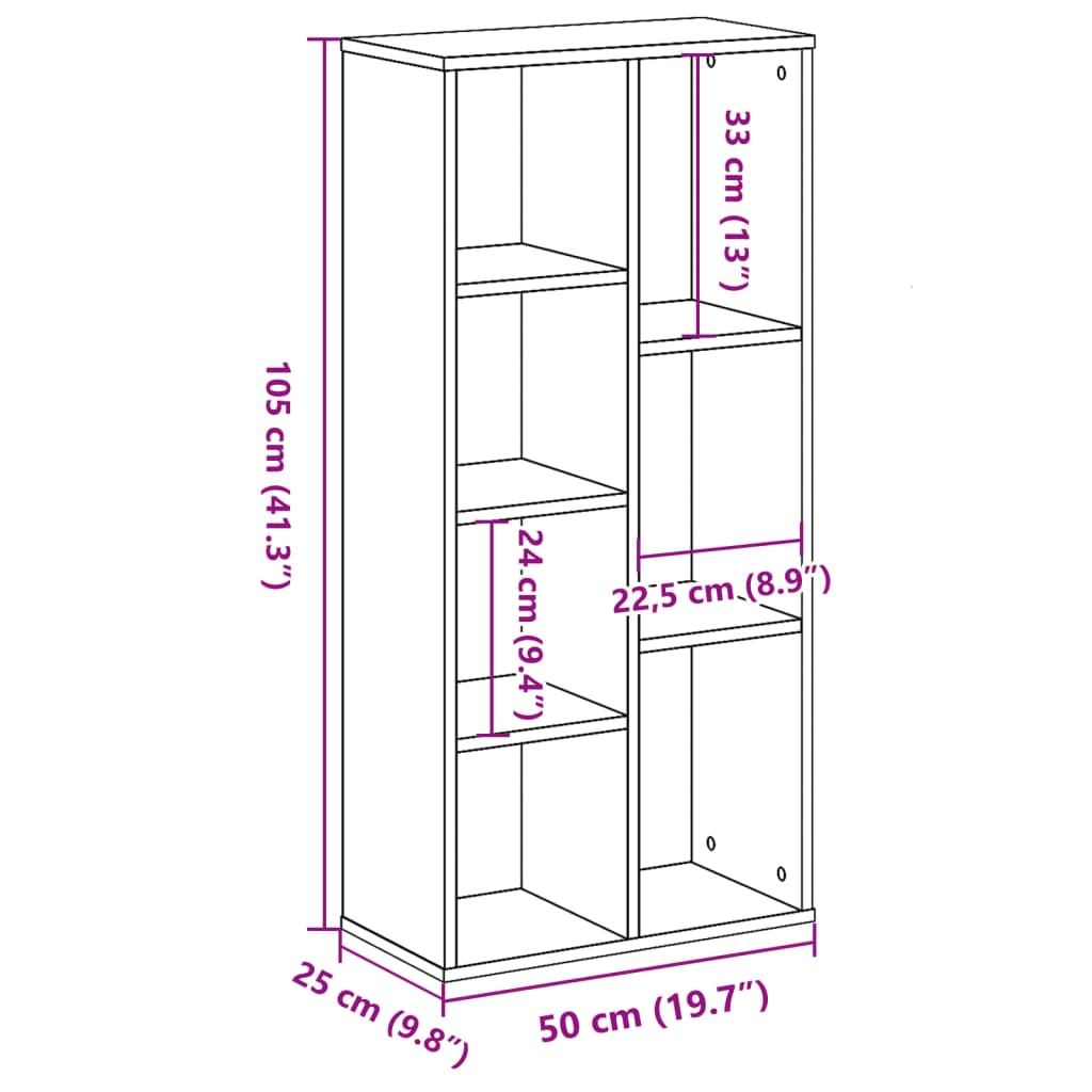 Libreria Bianca 50x25x105 cm in Legno Multistrato 852789