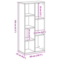 Libreria Nera 50x25x105 cm in Legno Multistrato 852790