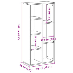 Libreria Nera 50x25x105 cm in Legno Multistrato 852790