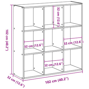 Libreria Bianca 102x32x102 cm in Legno Multistrato 852816