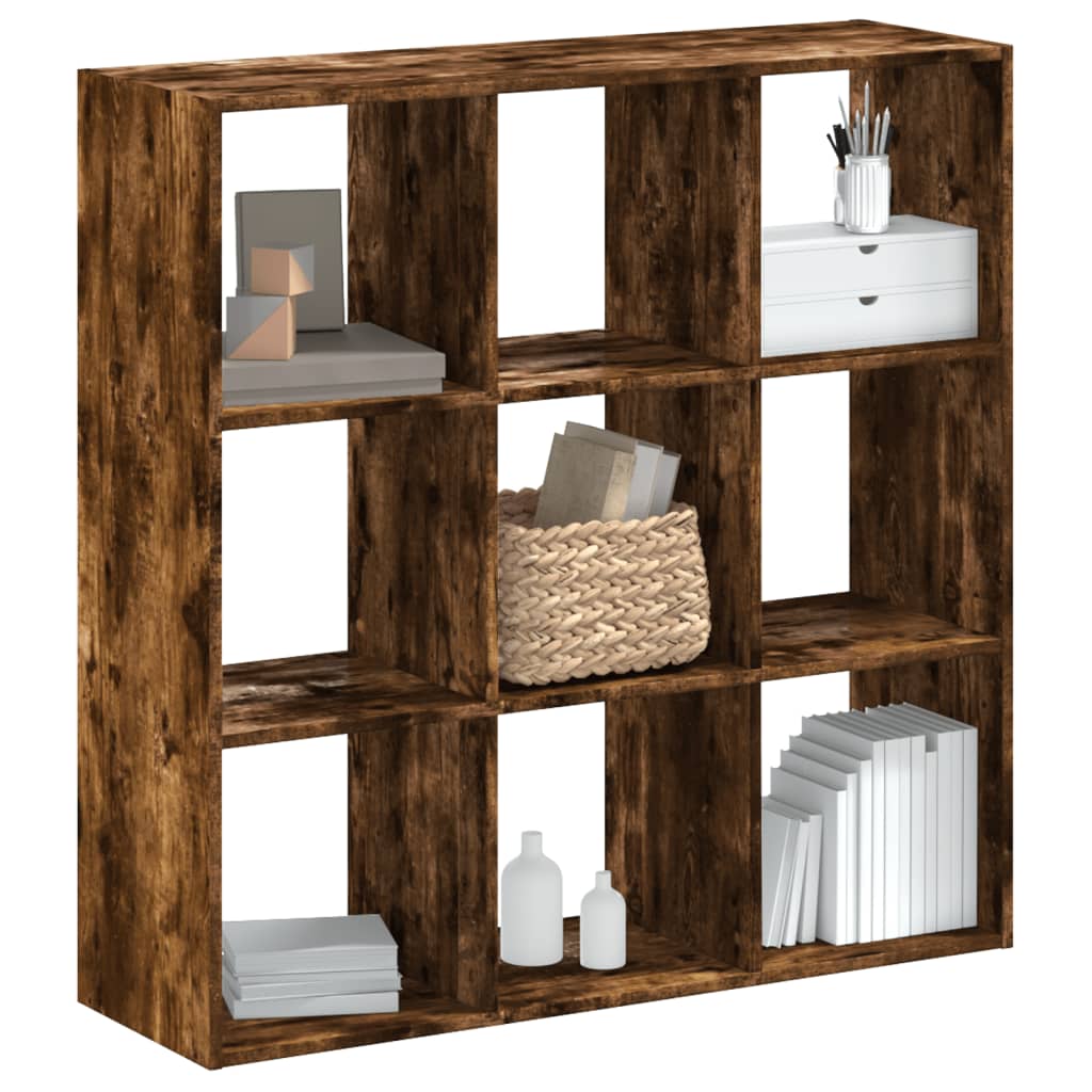 Libreria Rovere Fumo 102x32x102 cm in Legno Multistrato 852820