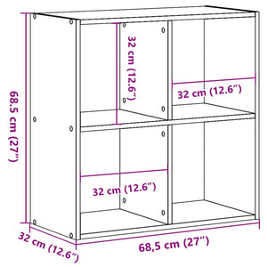 Libreria Nera 68,5x32x68,5 cm in Legno Multistrato 852826