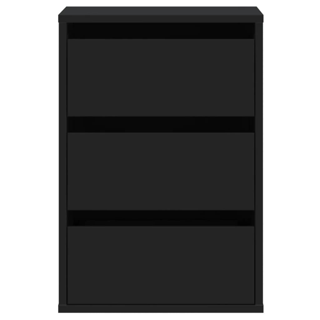 Cassettiera Angolare Nera 40x41x58 cm in Legno Multistrato 852835