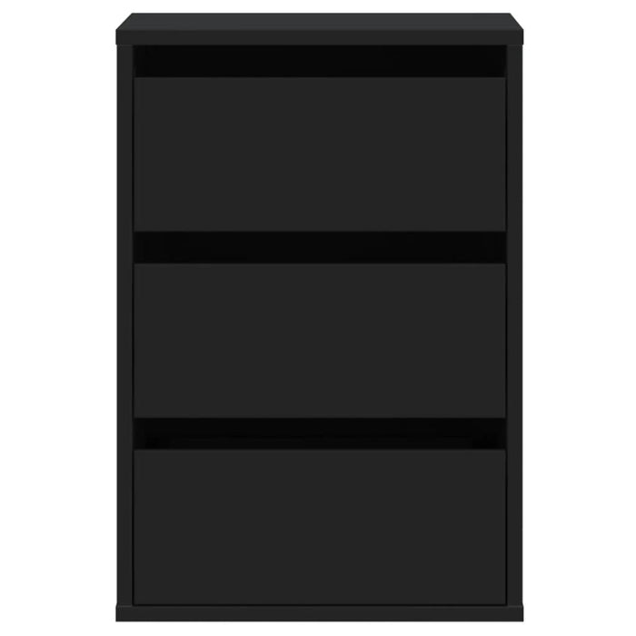 Cassettiera Angolare Nera 40x41x58 cm in Legno Multistrato 852835