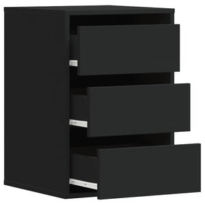 Cassettiera Angolare Nera 40x41x58 cm in Legno Multistrato 852835