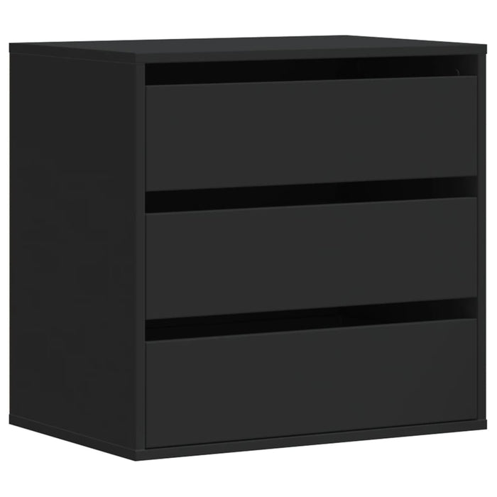 Cassettiera Angolare Nera 60x41x58 cm in Legno Multistrato 852844