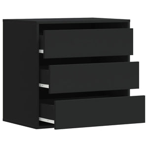 Cassettiera Angolare Nera 60x41x58 cm in Legno Multistrato 852844