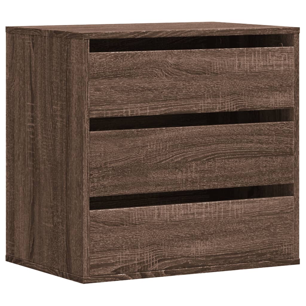 Cassettiera Angolo Rovere Marrone 60x41x58cm Legno Multistrato 852849