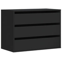 Cassettiera Angolare Nera 80x41x58 cm in Legno Multistrato 852853