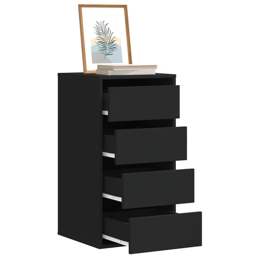 Cassettiera Angolare Nera 40x41x76 cm in Legno Multistrato 852862