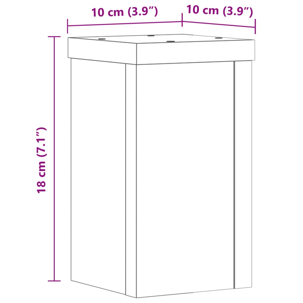 Supporti per Piante 2 pz Bianchi 10x10x18 cm Legno Multistrato 852879