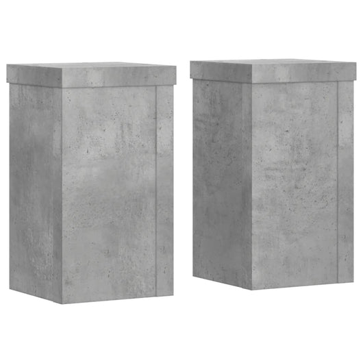 Supporti per Piante 2 pz Grigio 10x10x18 cm Legno Multistrato 852882