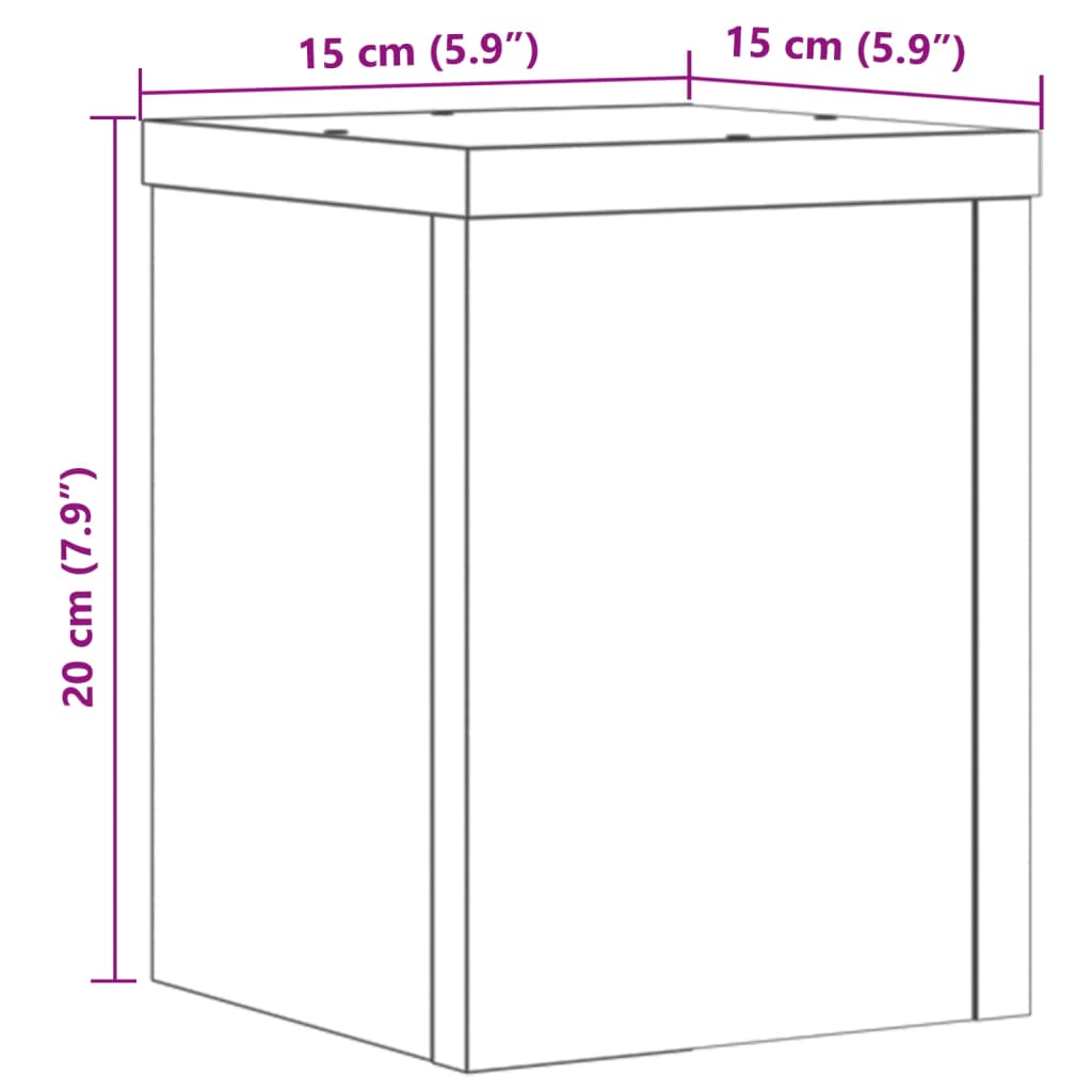 Supporti per Piante 2 pz Bianchi 15x15x20 cm Legno Multistrato 852888